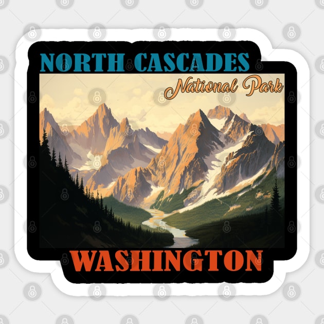 North Cascades National Park Sticker by Schalag Dunay Artist